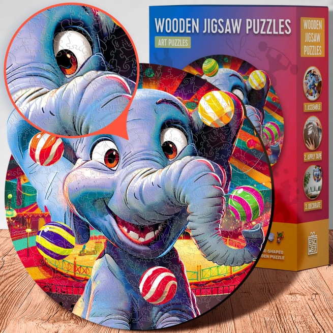 Fotos und Abbildungen von Funny Elephant Puzzle 500 pieces. ESC WELT.