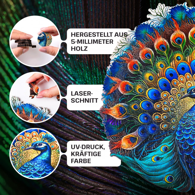 Fotos und Abbildungen von Pfau Puzzle 300 Teile. ESC WELT.