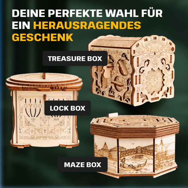 Fotos und Abbildungen von Holz Secretbox Twist. ESC WELT.