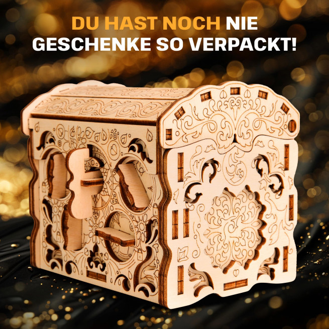 Fotos und Abbildungen von Holz Secretbox Schatz. ESC WELT.