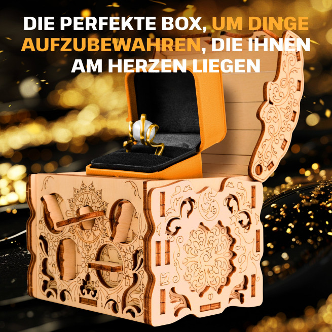 Fotos und Abbildungen von Holz Secretbox Schatz. ESC WELT.