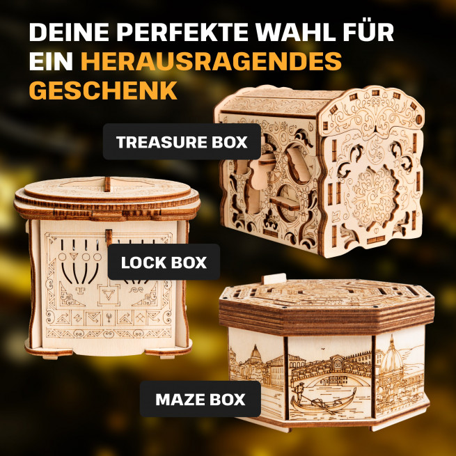 Fotos und Abbildungen von Holz Secretbox Schatz. ESC WELT.