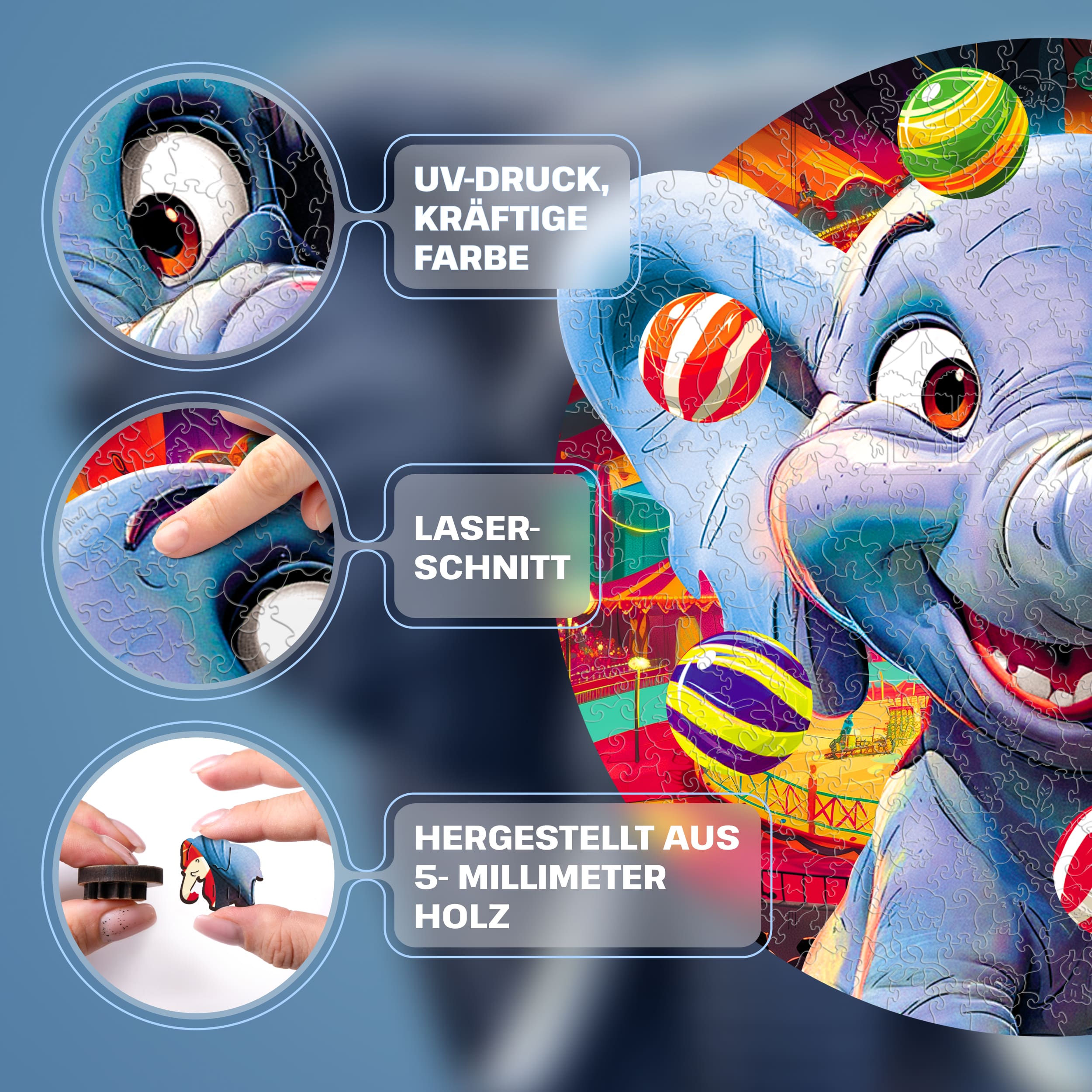 Fotos und Abbildungen von Funny Elephant Puzzle 300 pieces. ESC WELT.