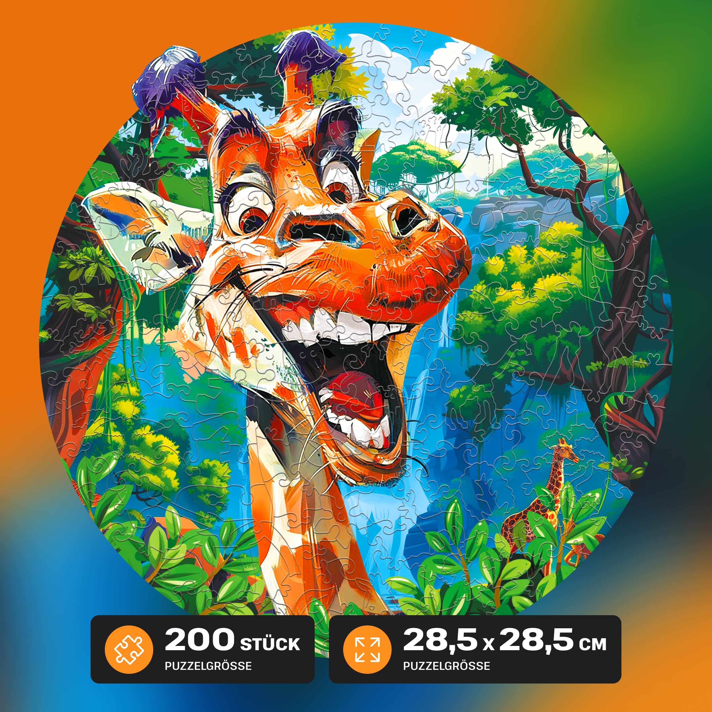 Fotos und Abbildungen von Funny Giraffe Puzzle 200 pieces. ESC WELT.