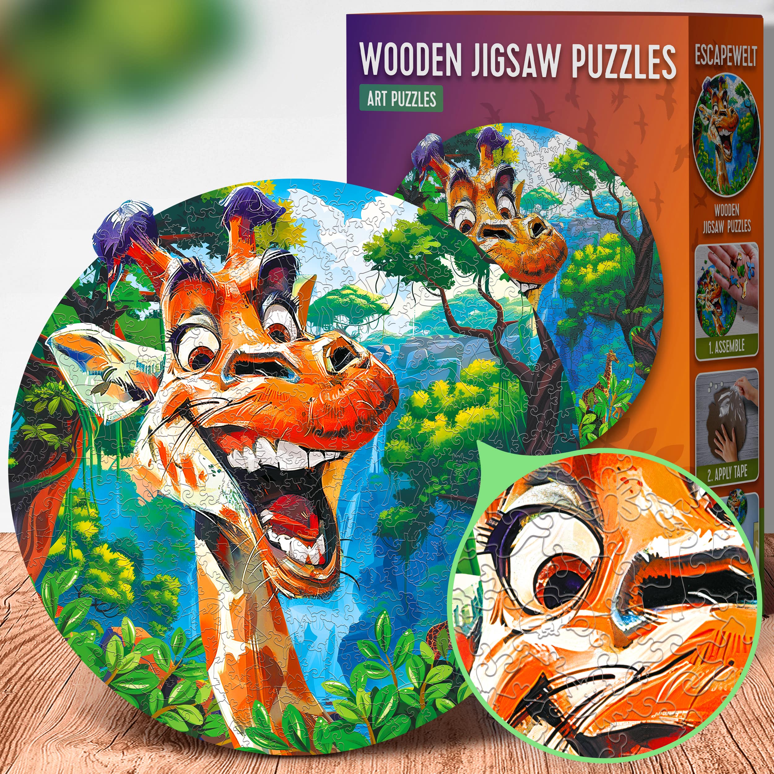Fotos und Abbildungen von Funny Giraffe Puzzle 300 pieces. ESC WELT.