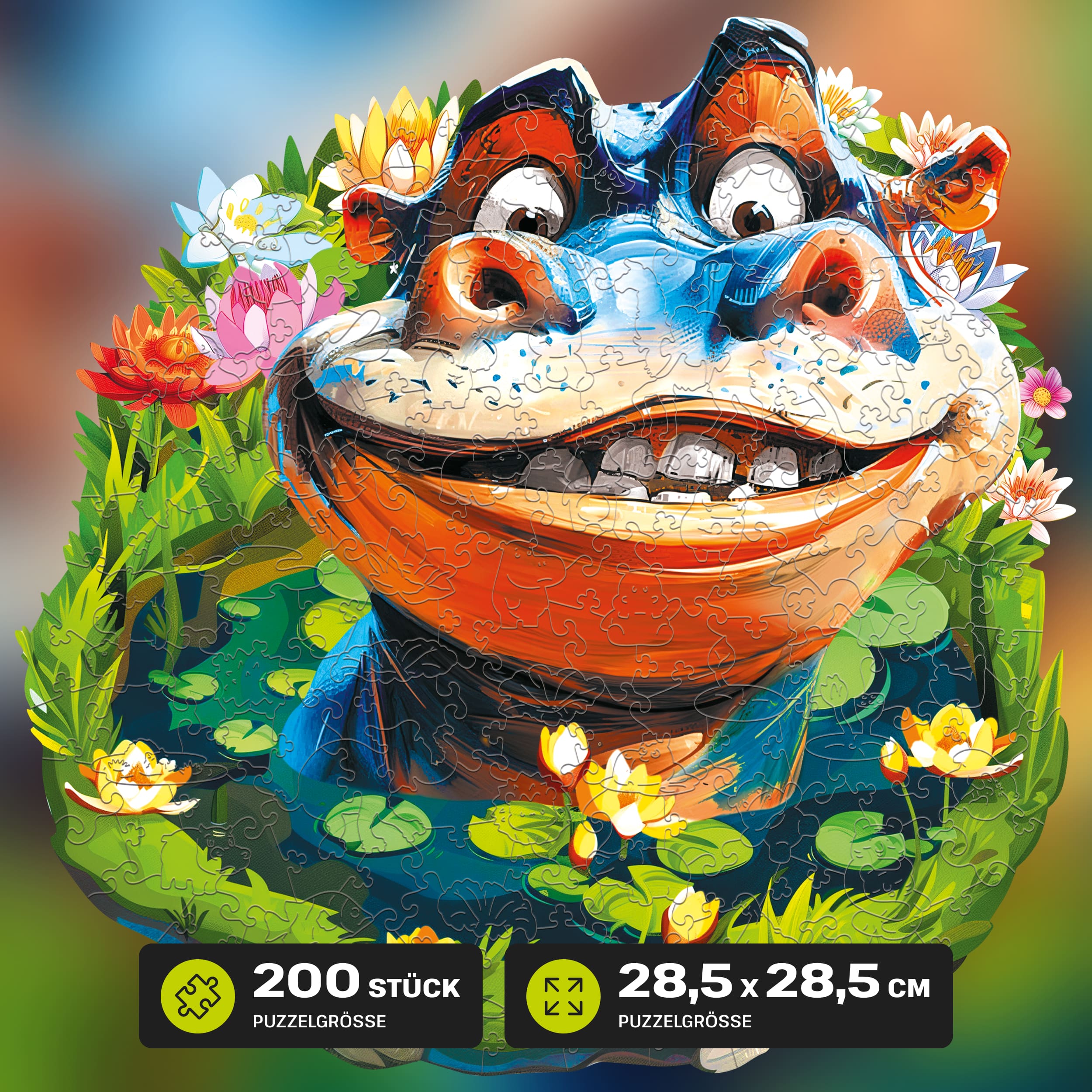 Fotos und Abbildungen von Funny Hippo Puzzle 200 pieces. ESC WELT.