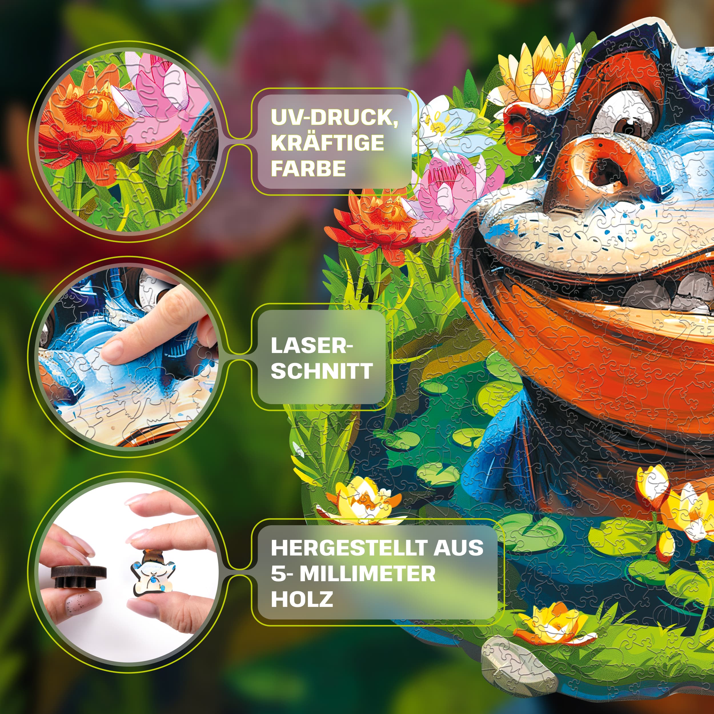 Fotos und Abbildungen von Funny Hippo Puzzle 500 pieces. ESC WELT.