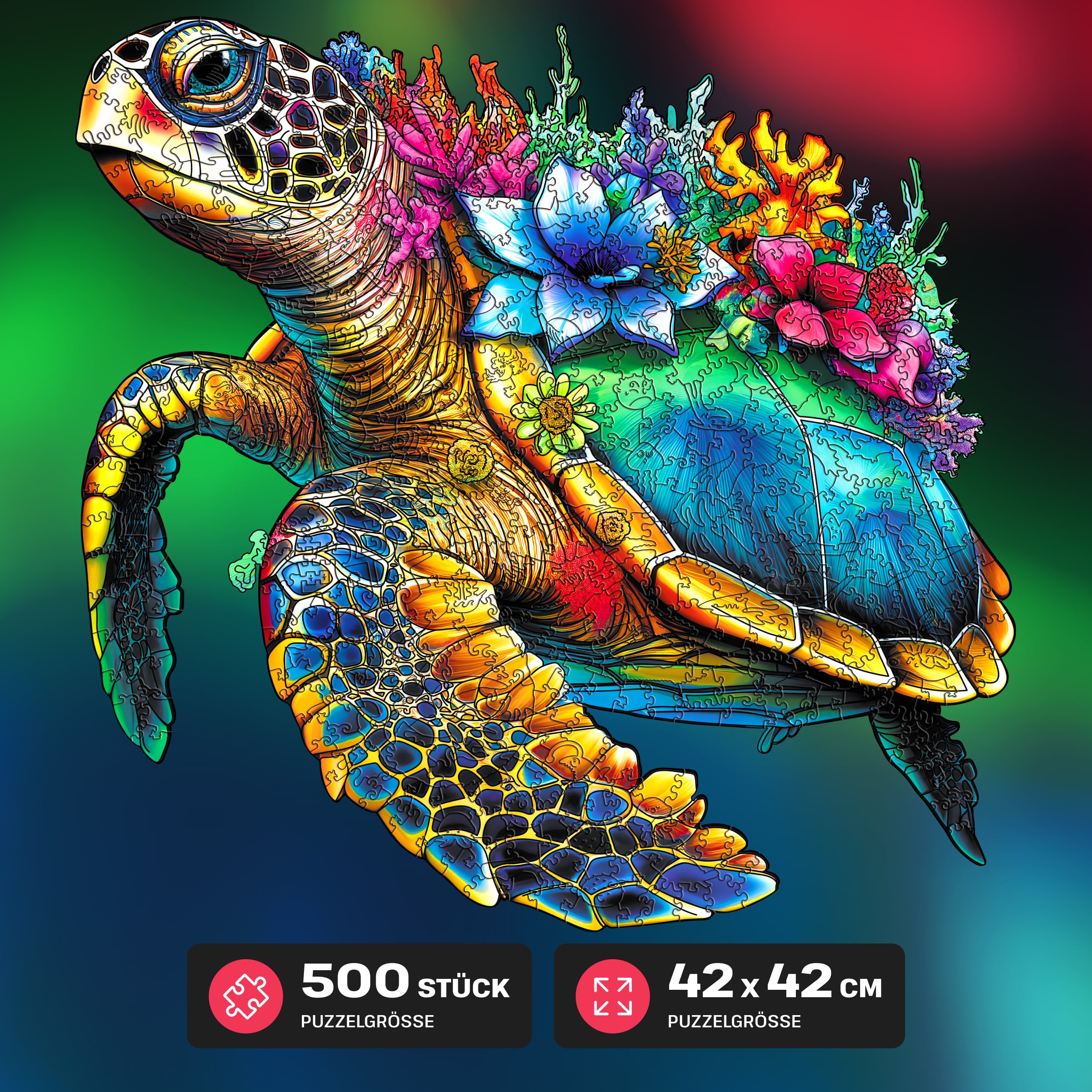 Fotos und Abbildungen von Schildkröte PUZZLE 500 Teile. ESC WELT.